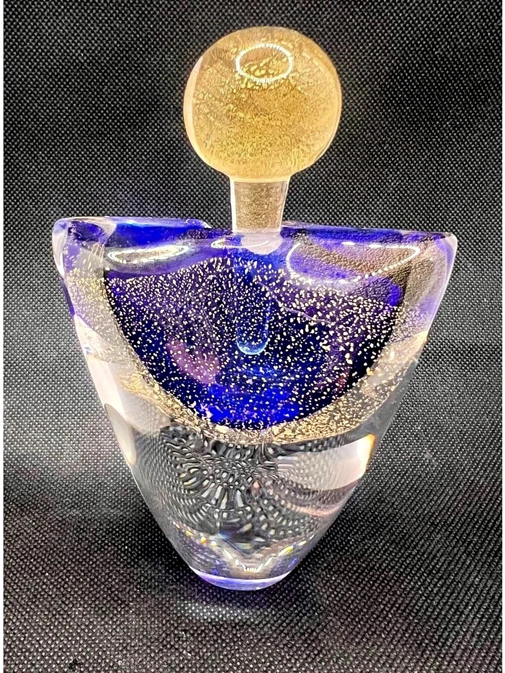 Blue & Clear Decorative Glass Bottle